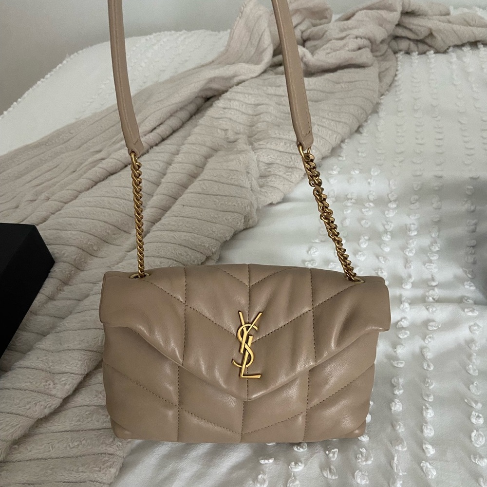 Yves Saint Laurent Beige Quilted Leather Shoulder Bag